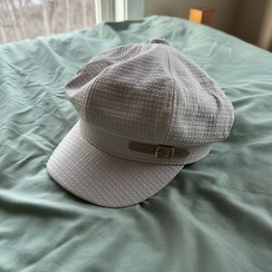 SHEIN Woman’s Cream Winter Beret Vintage  Soft Hat With Decorative Buckle